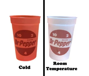 Set of 4 promo color changing Doctor Dr. Pepper 17 ounce Mood Cups 10 4 2 retro - Picture 1 of 5