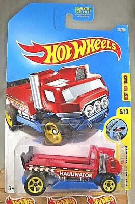 Hot Wheels #170 HW City Works 2016 5/10 The Haulinator rojo-azul con amarillo 5 radios Foto 1 de 4