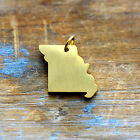 Missouri State Charm - Brushed 24k Gold Plated Stainless Steel Pendant - Minimal