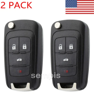2X Carcasa Llavero Mando a Distancia 3 Botones Para Chevrolet Cruze Sonic Malibu Equinox Foto 1 de 4