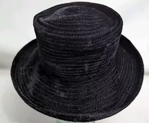 Eric Javits Damen Seil Fischerhut schwarz Einheitsgröße breite Krempe rund minimalistisch - Bild 1 von 10