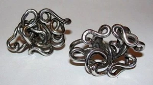 Sterling Silver Scrollwork Wire Earrings - Picture 1 of 5