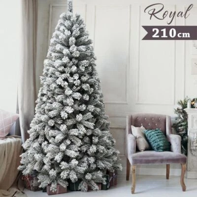 BAKAJI Albero Di Natale Innevato Royal 210cm 1000 Rami Super Folto Effetto Neve Reale