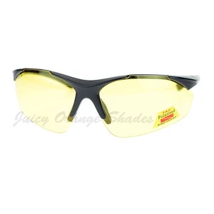Polarized Lens Night Driving Sunglasses Half Rim Sport Frame - Picture 1 of 25