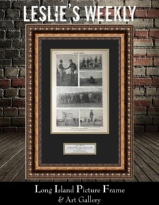 Theodore Roosevelt Rough Riders 1898 Original Page Leslie's Weekly Custom Framed - Picture 1 of 4