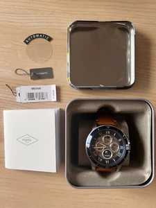 Mens Fossil Grant Dail Brown Leather Mechanical Automatic Strap watch ME3140 - Picture 1 of 10