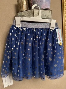 Cat & Jack Blue & Silver Hannukah Dreidels Stars Tutu Skirt Kids Small - Picture 1 of 5