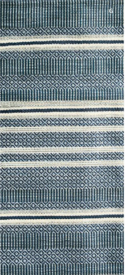 RARO NUEVO Alfombra Pottery Barn Camarillo Rayas Interior/Exterior 5x8 Azul Blanco Foto 1 de 1