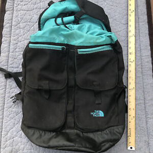 The North Face Black Canvas Toggle Closure Size Zip  Hiking Camping Backpack