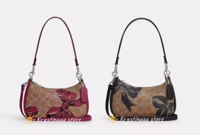 NWT Coach Teri Mini Crossbody Bag In Signature Canvas With Bow Print CY733 - Image 1 of 4