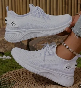 Zapatillas deportivas para mujer Zapatos para correr Planas con cordones Transpirables Talla 8 - Imagen 1 de 11
