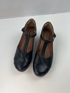 Cobb Hill Angelina T-Strap Shoes Size 9.5N Black Leather Academia EUC - Picture 1 of 12