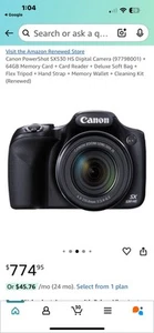 Cannon Power Shot SX530 HS Camera With Battery And Case - Picture 1 of 5