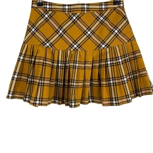 Minifalda plisada a cuadros Forever 21 Juniors M Preppy Y2K Juegos con disfraces Amarilla Negra - Imagen 1 de 11