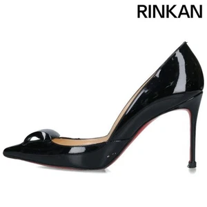 Christian Louboutin Pumps Heel Leather Black EU38 US7.5 Japan F/S USED - Picture 1 of 24