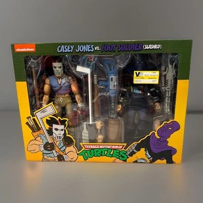 NECA 2023 TMNT 凯西·琼斯 Vs. FOOT SOLDIER 2 件装 MISB Nickelodeon — 第 1/4 张图片