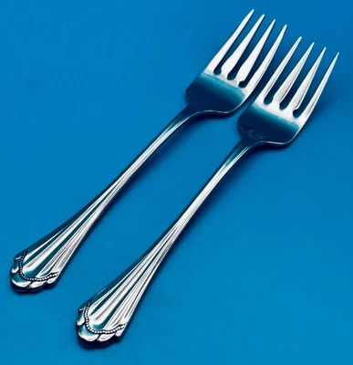 2 TWO Oneida MARQUETTE Salad Dessert Forks 6 5/8" Stainless Flatware Community - Image 1 of 4
