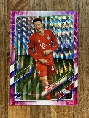 2020-21 Topps Chrome UCL Pink Wave Refractor Jamal Musiala #81 Rookie RC - Image 1 of 2