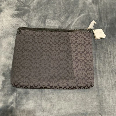 Coach Signature Monogram Grey Black Padded Ipad  Tablet Zip Protective Case Flaw - Image 1 of 4