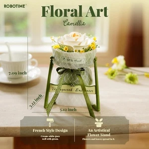 Robotime Camellia 3D Wooden Puzzle – Artificial Flower Model Kit for Adults | DI - Picture 1 of 10
