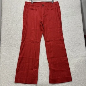 Cabi Red Valentine Linen Blend Trouser Pants Women’s Size 16 - Picture 1 of 15