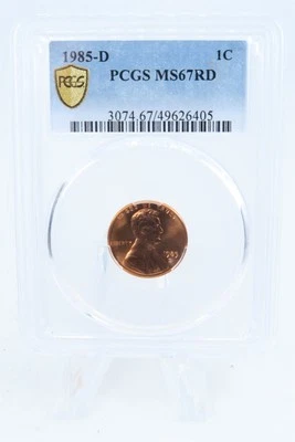 1985-D PCGS MS67RD Lincoln Memorial Cent Business Strike 1C - Image 1 of 2