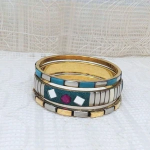 Set of 3 Boho Bangle Bracelets for Casual, Business, or Retro Party Wear - Picture 1 of 6