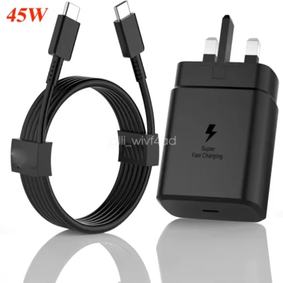 45W Super Fast Charging Charger Adapter 6Ft Cable For Samsung S25 S24 S23+ Ultra - Image 1 of 4