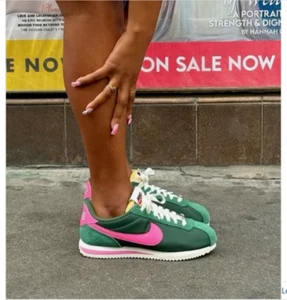 Nike Cortez Shoes Green Pink Limited Stock Men's Women's Sneakers All Sizes New - Picture 1 of 6