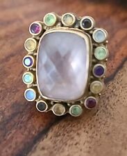 nicky butler ring Brass Pink Quartz Moonstone Large Size 8 Fits Like a 9 Read De