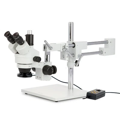 Microscopio estéreo trinocular AmScope 3,5X-90X con anillo de luz LED de 4 zonas 144 Foto 1 de 4