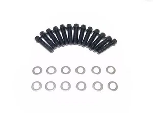 Small Block Ford SBF 12Pt Black Oxide Grade 8 Bolts for Cast Valve Covers NEW - Bild 1 von 2