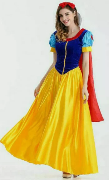 Snow White Women Costume Dress w/Petticoat & Headband , Wig. 2XL. - Image 1 of 4