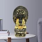 Schwarz mit Gold Buddha sitzende meditierende Figur Ornament Statue