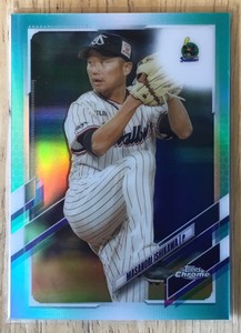 2021 Topps Chrome /199 Masanori Ishikawa Yakult Swallows #155 Aqua Refractor