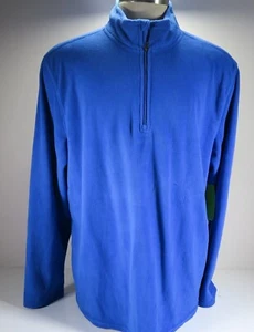 NordicTrack UPF 30 Pullover 1/4 Zip Fleece Blue Sweater Shirt Men's 2XL XXL NWT - Picture 1 of 5