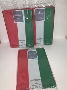 Hallmark Bulk Tissue Paper 120-Sheet: Solid Christmas Red Evergreen Green White - Picture 1 of 4