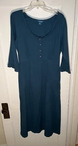 Vestido vintage April Cornell midi manga 3/4 verde cabaña talla M. d402 - Imagen 1 de 14