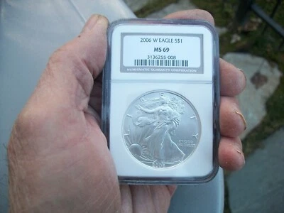 2006 W American Eagle NGC MS69 Silver Eagle Coin. - Image 1 of 4