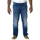D555 Mens Ambrose Big Tall Tapered Fit Stretch Jeans Trousers - Blue