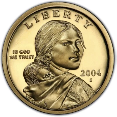 Sacagawea Dollar Coin Proof 2004 S One Dollar Coin $1 - Image 1 of 4