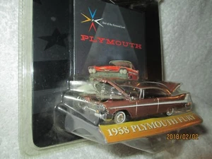 Ertl American muscle Plymouth fury 1958 BROWN Muscle Car 1:64 Diecast CARDED - Picture 1 of 6