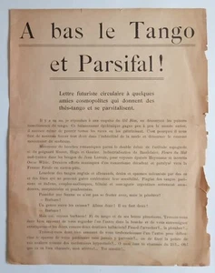 Marinetti, Filippo Tommaso - A bas le Tango et Parsifal! - Futurismo (1914) - Imagen 1 de 2