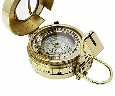 Vintage Military Nautical Brass Compass Antique Collectible Decor Travel Gift • 34.54$