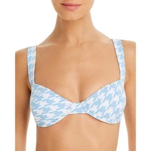 Aqua Swim Oasis Underwire Bikini Swim Top Size L Blue White - Picture 1 of 3