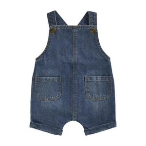 Mud Pie Baby Boy One Piece Denim Overalls Size 0-3 Months NEW - Picture 1 of 1