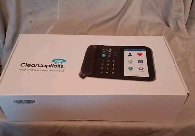 Clear Captions Blue Telephone Hearing Impaired Amplified Captioning Phone New - Image 1 of 4