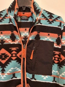 WESC Aztec Western Print Zip Up Fleece Jacket Men’s L Woman’s M - Picture 1 of 9