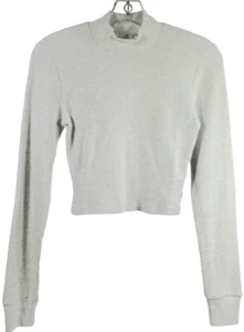 NWOT TNA Women's S White Stretch Long Sleeve Mid Length Ribbed Cuff Sweater - Picture 1 of 4