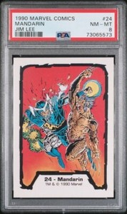 1990 COMIC IMAGES MARVEL JIM LEE MANDARIN #24 PSA 8, POP 2, 4 HIGHER